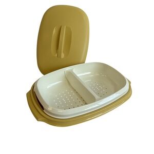 Tupperware Servalier Modular Mates Round‎ Container Butter Dish Yellow